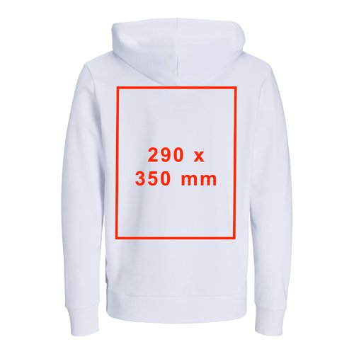 Weier Hoodie aus Stoff mit Kapuze und Kordelzug, Unisex-Schnitt.