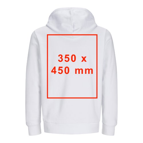 Unisex Sweatjacke mit Kapuze und durchgehendem Reiverschluss.