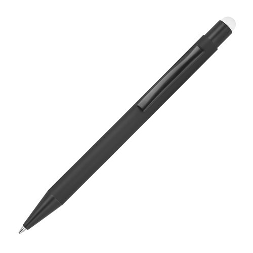 Weier Metall-Kugelschreiber mit Touchfunktion und Clip.
