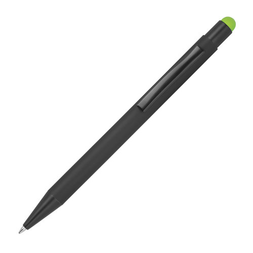 Apfelgrner Metall-Kugelschreiber mit Touchfunktion und Clip.