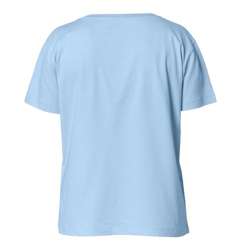 Himmelblaues T-Shirt aus Bio-Baumwolle mit kurzen �rmeln und Rundhalsausschnitt.