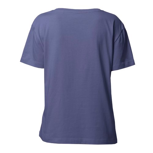 Blaues T-Shirt aus Bio-Baumwolle f�r Damen mit kurzen �rmeln.