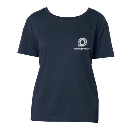 Navy-blaues T-Shirt aus Bio-Baumwolle f�r Damen.