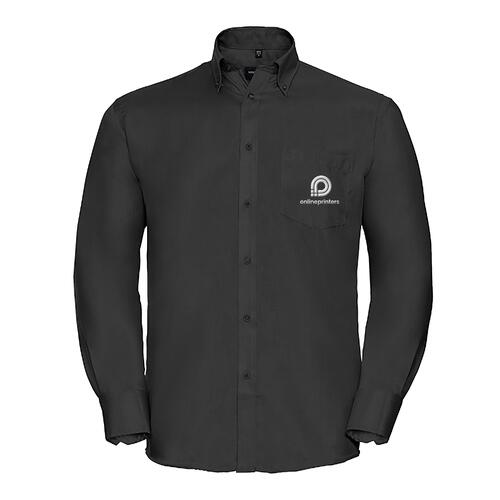 Schwarzes Baumwoll-Hemd f�r Herren mit langen �rmeln.