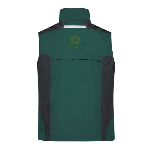 Dunkelgrne Arbeitsweste aus Polyester-Baumwoll-Mischgewebe, unisex.