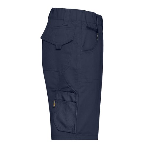 Marineblaue Baumwollmischung Shorts mit mehreren Taschen.