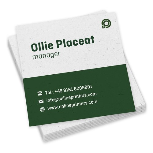 Naturpapier Visitenkarten, einseitig bedruckt.