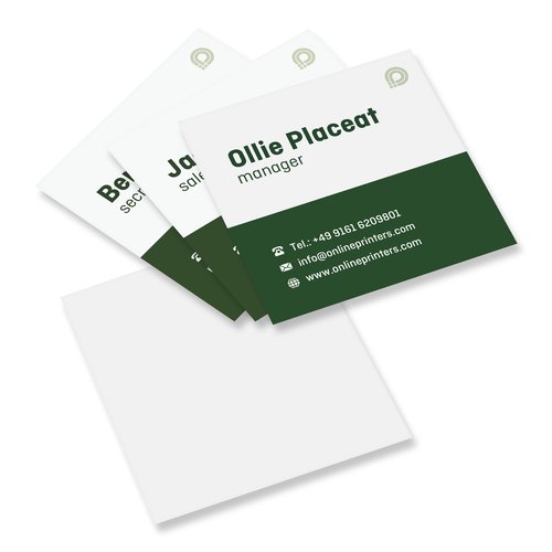 Papier-Visitenkarten im Mehrfachpack, einseitig bedruckbar.