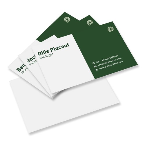 Papier-Visitenkarten, einseitig bedruckt.