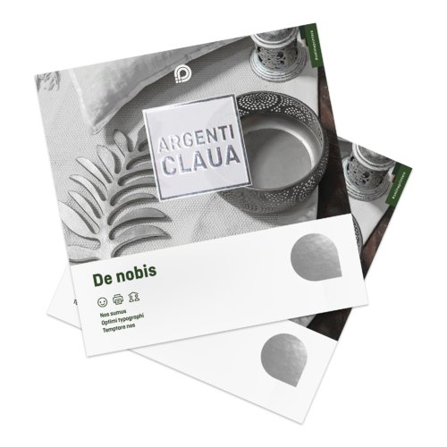 Papier Klappkarten im Hochformat mit Heifolienprgung.