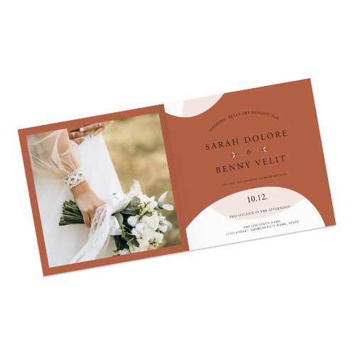 Hochzeitskarte mit partiellem UV-Lack.