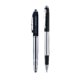 Schwarzer Rollerball Stift mit Metallelementen und weicher Oberflche.