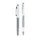 Weier Rollerball mit Metallelementen und Soft-Touch-Oberflche.