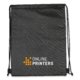 Schwarzer 2-in-1 Polyester Turnbeutel/Khltasche mit Kordelzug.