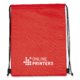 Roter 2-in-1 Sportbeutel/Khltasche aus Stoff mit Kordelzug.
