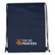 Dunkelblaue Khltasche/Sportbeutel mit Kordelzug.
