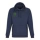 Marineblauer Hoodie aus Baumwollmischgewebe mit Kapuze und K�ngurutasche.