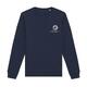Marineblauer Sweatshirt aus Bio-Baumwolle-Polyester-Mischung in Unisex-Passform.