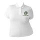 Wei�es Polo-Shirt aus Bio-Baumwolle f�r Damen mit kurzer Knopfleiste.