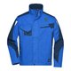Blaue Arbeitsjacke aus Polyester-Baumwolle, Unisex, mit Reiverschluss und mehreren Taschen.