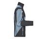 Schwarz-graue Arbeitsjacke aus Polyester-Baumwoll-Mischgewebe mit Reiverschluss und mehreren Taschen.