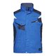Blaue Arbeitsweste aus Polyester-Baumwoll-Gemisch mit mehreren Taschen.