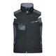 Schwarz-graue Arbeitsweste aus Polyester-Baumwoll-Gemisch mit mehreren Taschen.