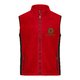 Rote Fleeceweste aus Polyester mit durchgehendem Reiverschluss und Seitentaschen.