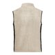 Beige/schwarze Fleeceweste aus Polyester mit Stehkragen.