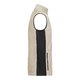 Beige/schwarze Fleeceweste aus Polyester mit Reiverschlusstasche.