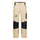 Beige/schwarze Arbeitshose aus Polyester-Baumwoll-Mischgewebe mit Taschen.