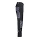 Schwarz-graue Arbeits-Hose aus Polyester-Baumwoll-Mischgewebe mit mehreren Taschen.