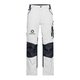 Weisse/graue Arbeits-Hose aus Polyester und Baumwolle mit Taschen.