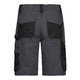 Dunkelgraue/schwarze Polyester-Baumwoll-Shorts mit mehreren Taschen.