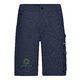 Marineblaue Shorts aus Polyester-Baumwoll-Mischgewebe mit mehreren Taschen.