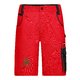 Rote Arbeits-Shorts aus Polyester-Baumwoll-Mischgewebe mit mehreren Taschen.