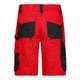 Rot-schwarze Arbeits-Shorts aus Polyester-Baumwoll-Mischgewebe mit mehreren Taschen.