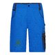 Blaue Arbeits-Shorts aus Polyester-Baumwoll-Mischgewebe mit Taschen.