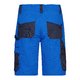 Blaue Arbeitsshorts aus Polyester-Baumwoll-Mischgewebe mit mehreren Taschen.