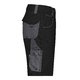 Schwarz-graue Arbeitsshorts aus Polyester und Baumwolle mit mehreren Taschen.