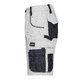 Weisse/Graue Arbeitsshorts aus Polyester-Baumwoll-Mischgewebe mit mehreren Taschen.