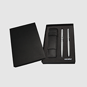 senator Image Chrome Set Kugelschreiber und Rollerball mit Lederetui
