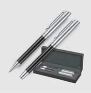 senator Carbon Line Set Kugelschreiber und Fllhalter mit Etui