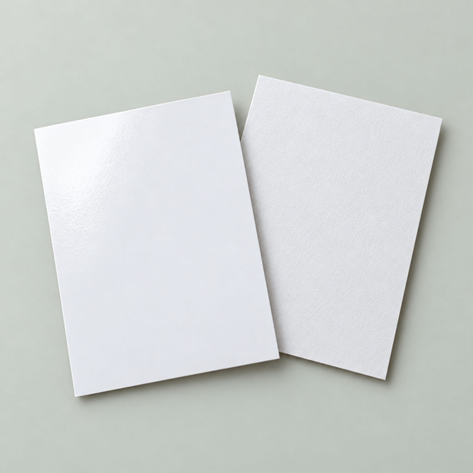 Bild Chromokarton f�r Karten: gl�nzende Vorderseite und matte R�ckseite