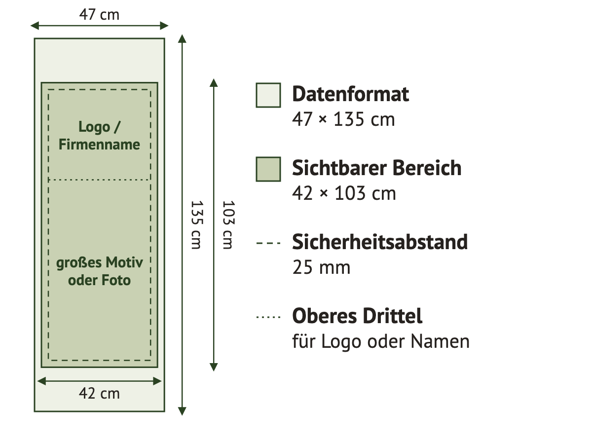 Bild Druckvorlage f�r den Liegestuhl aus Holz mit Datenformat und sichtbarem Bereich