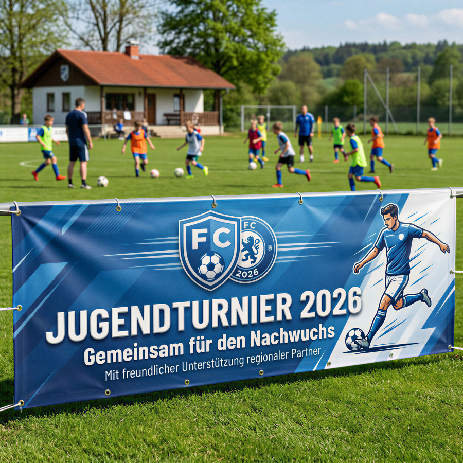 Bild Werbebanner auf Sportplatz