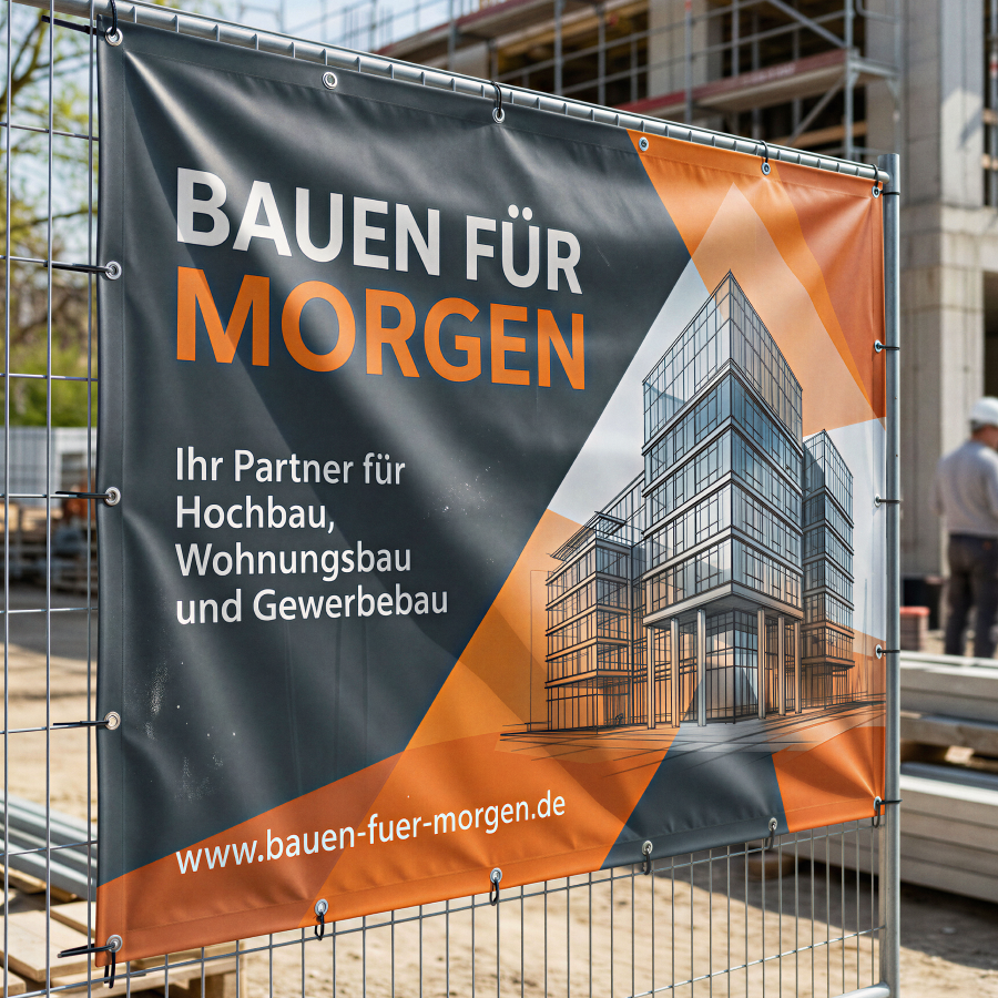 Bild Banner auf Baustelle