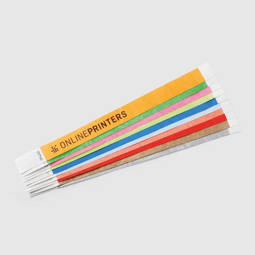 100 Einlassbänder aus Tyvek-Papier mit Ihrem Logo bedrucken - 25,5 x 1,9 cm