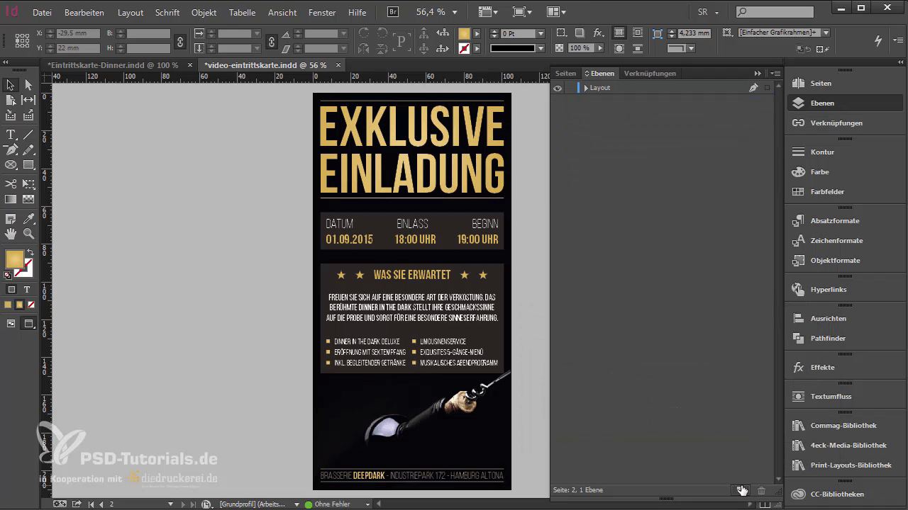 Indesign Tutorial Eintrittskarte Mit Schwarzlichtfarbe