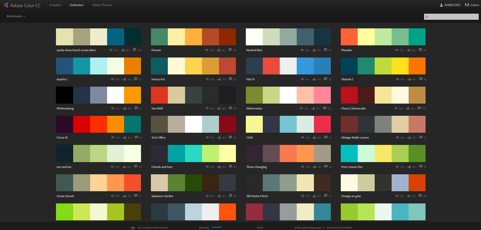 Farbkombinationen entdecken mit Adobe Color CC